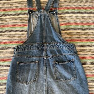 Love Tree Denim overalls skirt mini blue jean dress size Medium